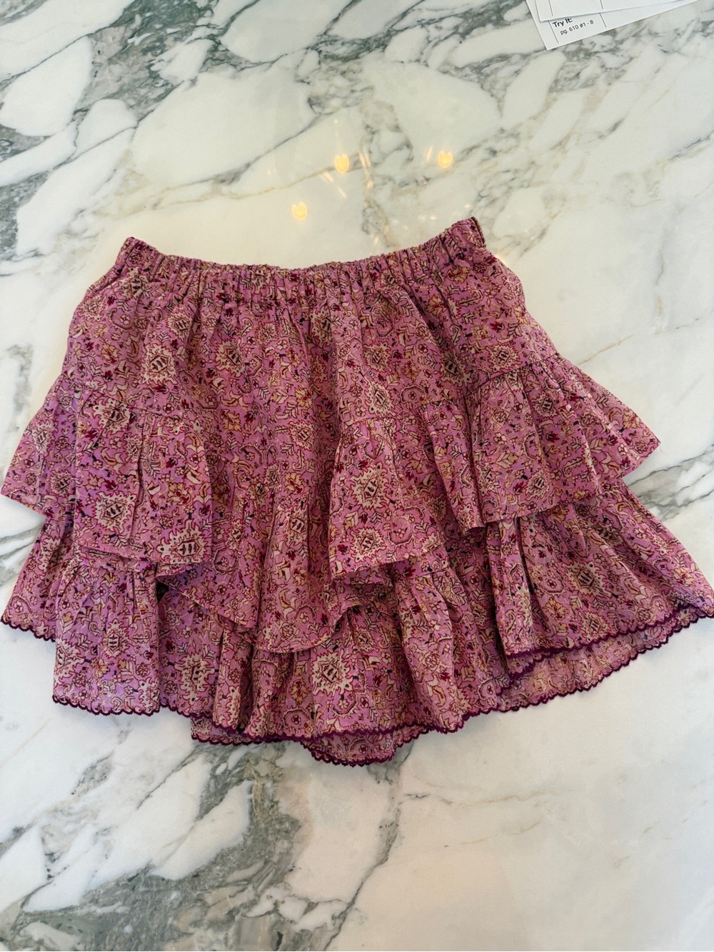 Floral Pink Tiered Ruffle Mini Skirt